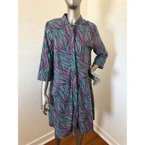 Zuri Multi Colored Cotton Swing Dress Size M